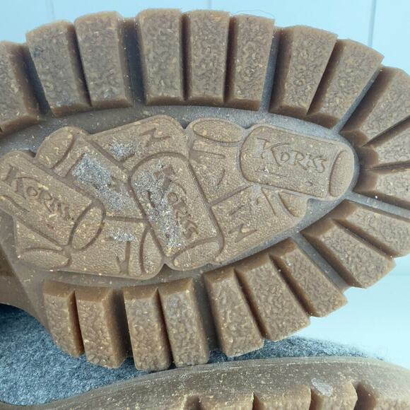 KORKS EVIE‎ LACE UP WOOL HEELED HIKER ANKLE BOOTIE IN GRAY NWOB WOMEN'S SIZE 8M - Picture 11 of 13